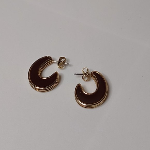 Brown And Cream Colored Avon Earrings - Picture 3 of 8